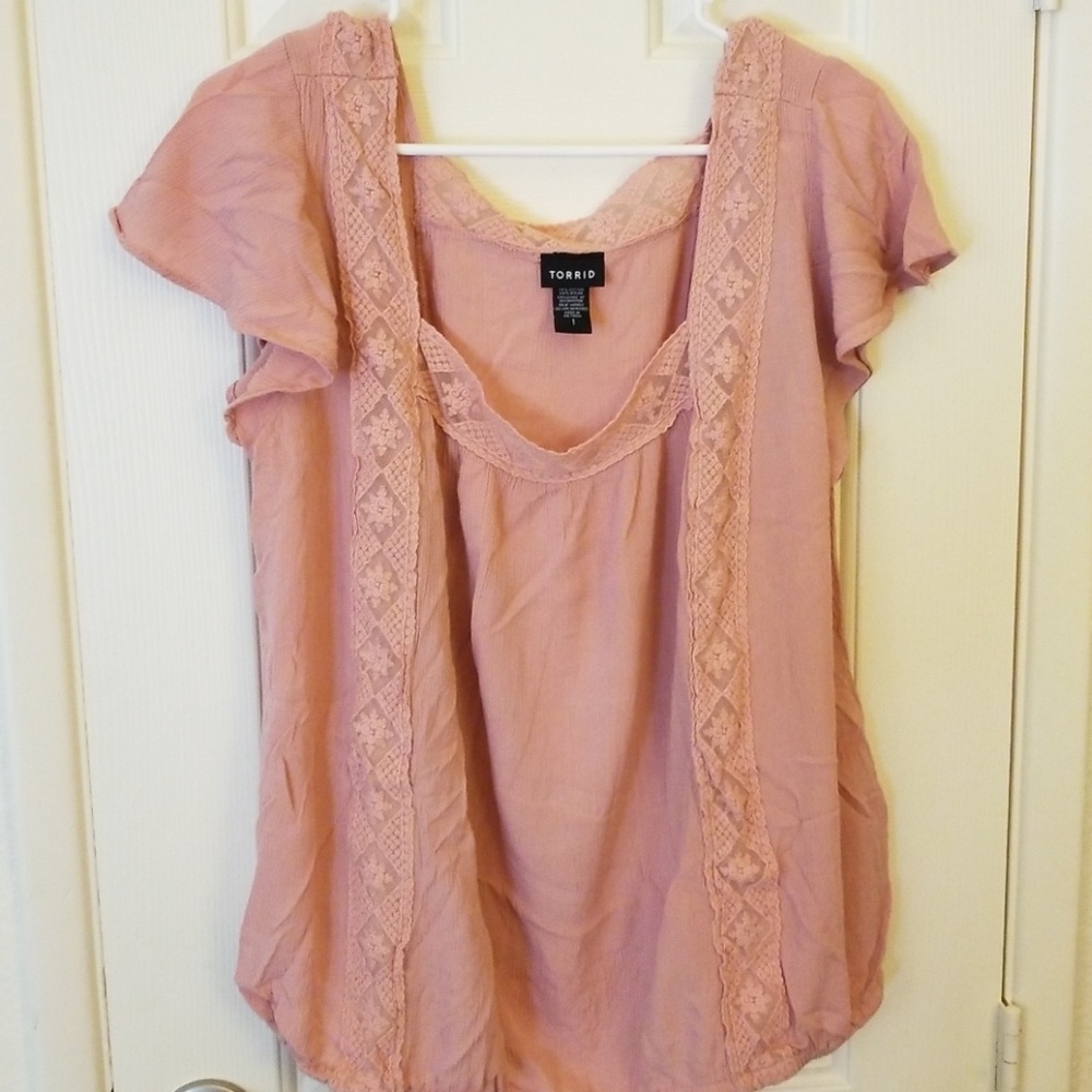 Peach Torrid Gauze Top